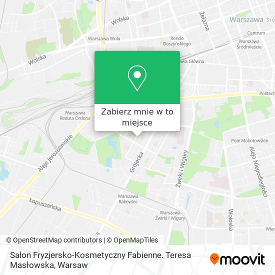 Mapa Salon Fryzjersko-Kosmetyczny Fabienne. Teresa Masłowska
