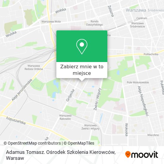 Mapa Adamus Tomasz. Ośrodek Szkolenia Kierowców