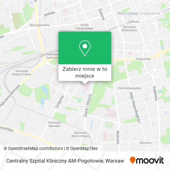 Mapa Centralny Szpital Kliniczny AM-Pogotowie