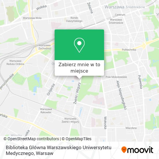 Mapa Biblioteka Główna Warszawskiego Uniwersytetu Medycznego