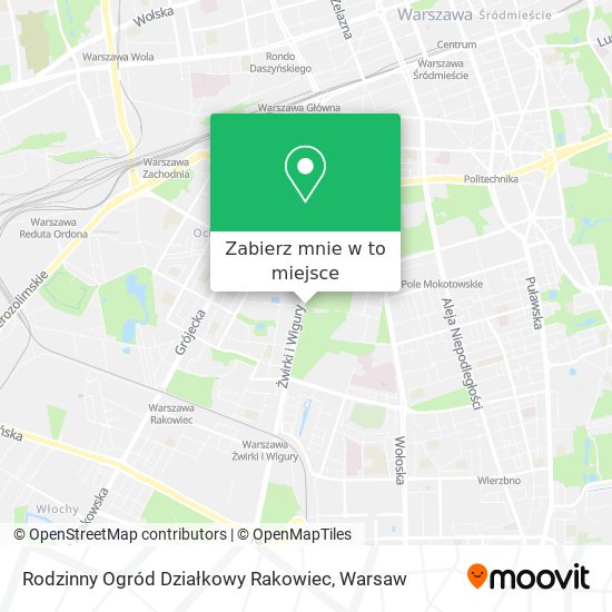 Mapa Rodzinny Ogród Działkowy Rakowiec