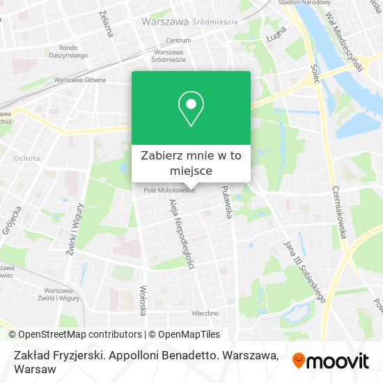 Mapa Zakład Fryzjerski. Appolloni Benadetto. Warszawa