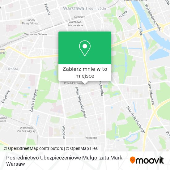 Mapa Pośrednictwo Ubezpieczeniowe Małgorzata Mark