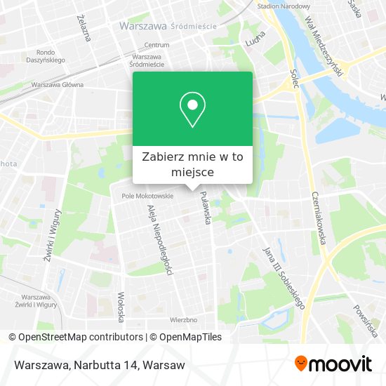 Mapa Warszawa, Narbutta 14