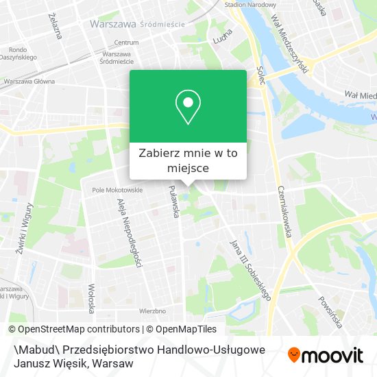 Mapa \Mabud\ Przedsiębiorstwo Handlowo-Usługowe Janusz Więsik