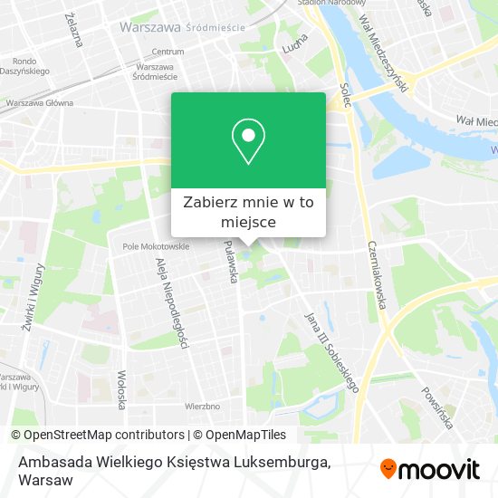 Mapa Ambasada Wielkiego Księstwa Luksemburga