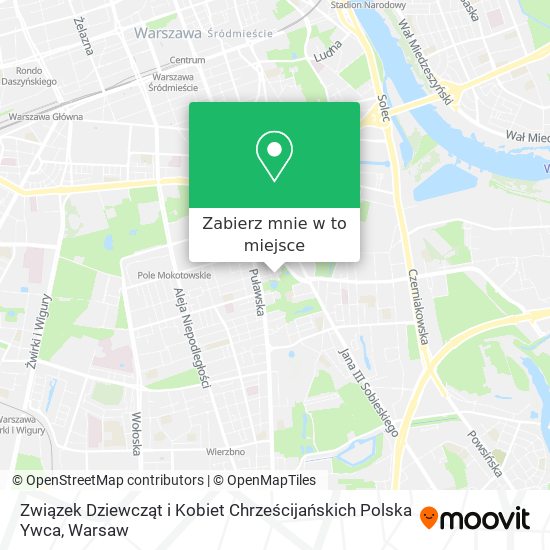 Mapa Związek Dziewcząt i Kobiet Chrześcijańskich Polska Ywca