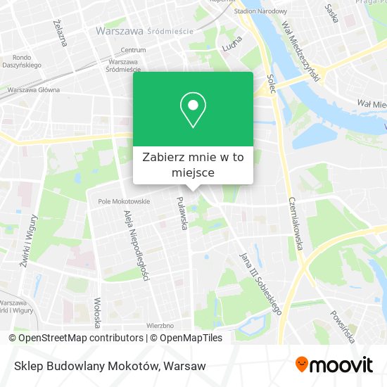 Mapa Sklep Budowlany Mokotów