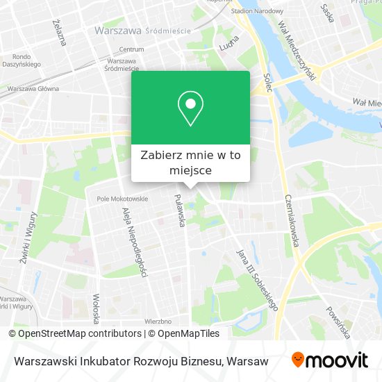 Mapa Warszawski Inkubator Rozwoju Biznesu