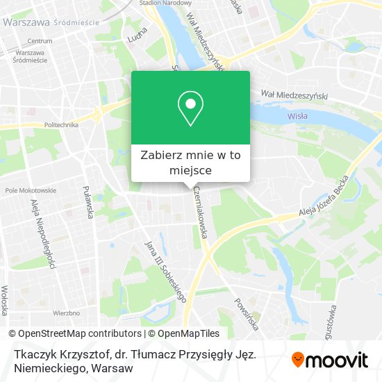 Mapa Tkaczyk Krzysztof, dr. Tłumacz Przysięgły Jęz. Niemieckiego