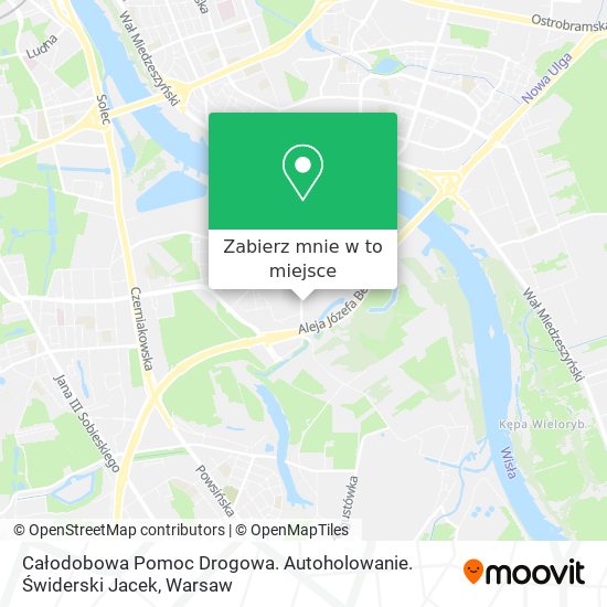 Mapa Całodobowa Pomoc Drogowa. Autoholowanie. Świderski Jacek