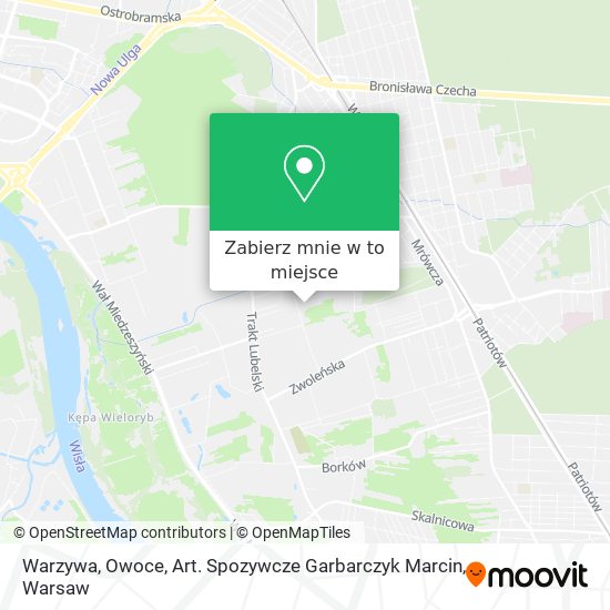 Mapa Warzywa, Owoce, Art. Spozywcze Garbarczyk Marcin