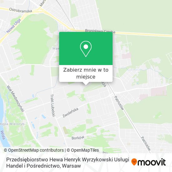 Mapa Przedsiębiorstwo Hewa Henryk Wyrzykowski Usługi Handel i Pośrednictwo