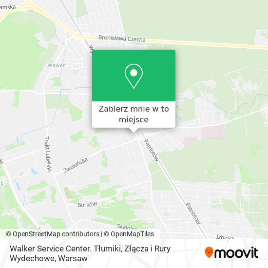 Mapa Walker Service Center. Tłumiki, Złącza i Rury Wydechowe