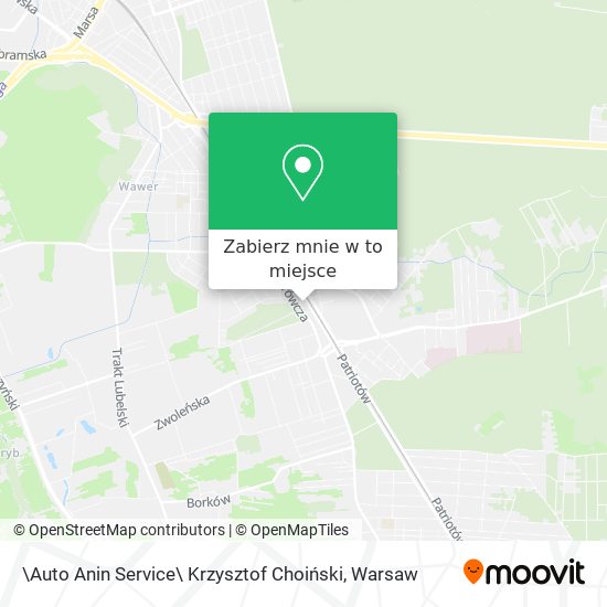 Mapa \Auto Anin Service\ Krzysztof Choiński