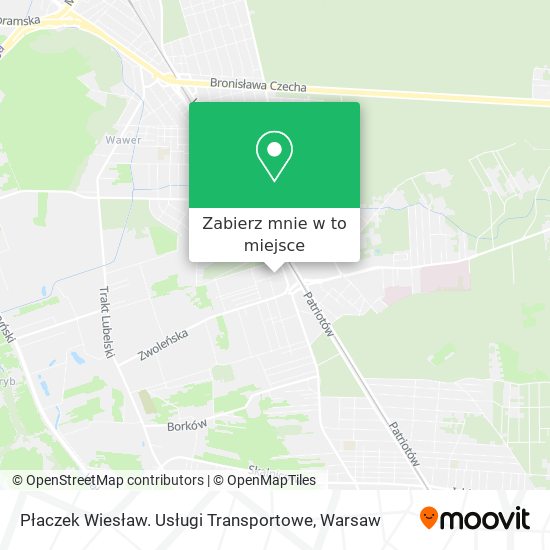 Mapa Płaczek Wiesław. Usługi Transportowe