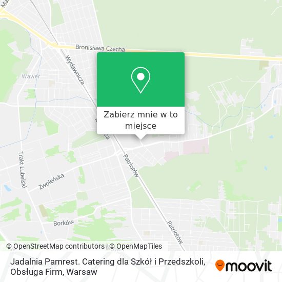 Mapa Jadalnia Pamrest. Catering dla Szkół i Przedszkoli, Obsługa Firm