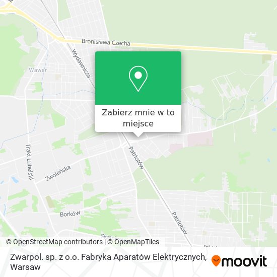 Mapa Zwarpol. sp. z o.o. Fabryka Aparatów Elektrycznych