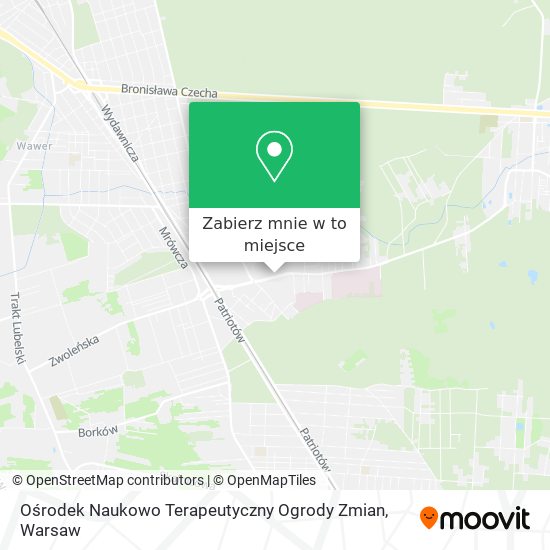 Mapa Ośrodek Naukowo Terapeutyczny Ogrody Zmian