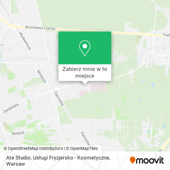 Mapa Ate Studio. Usługi Fryzjersko - Kosmetyczne