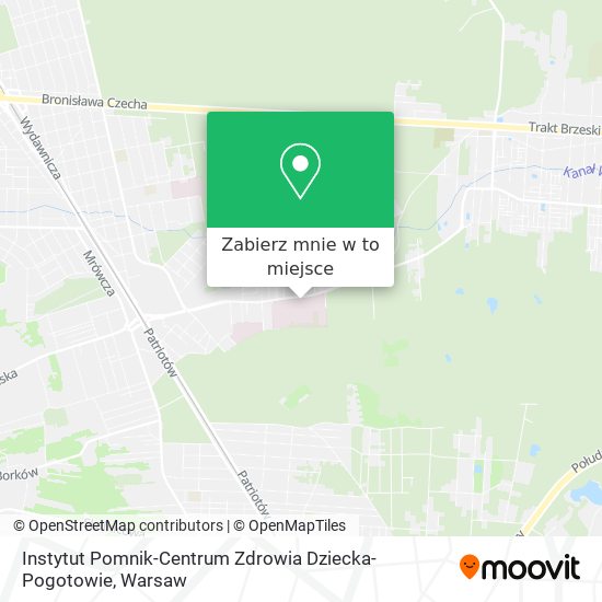 Mapa Instytut Pomnik-Centrum Zdrowia Dziecka-Pogotowie