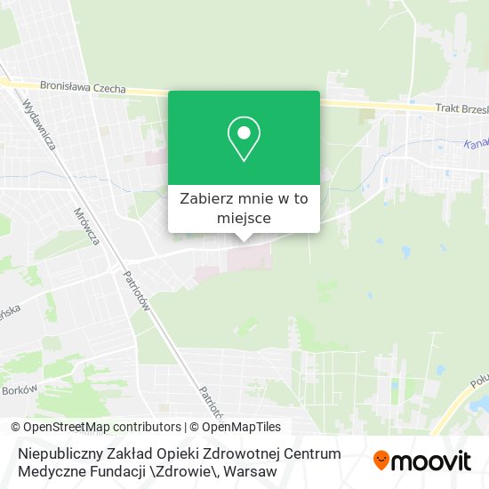 Mapa Niepubliczny Zakład Opieki Zdrowotnej Centrum Medyczne Fundacji \Zdrowie\