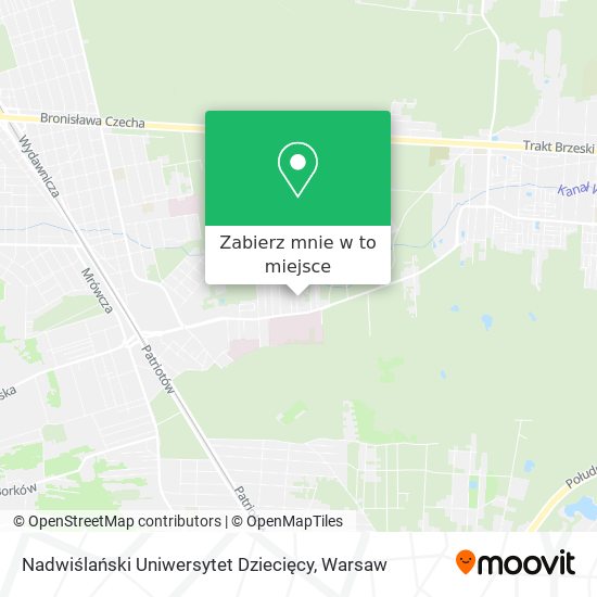 Mapa Nadwiślański Uniwersytet Dziecięcy