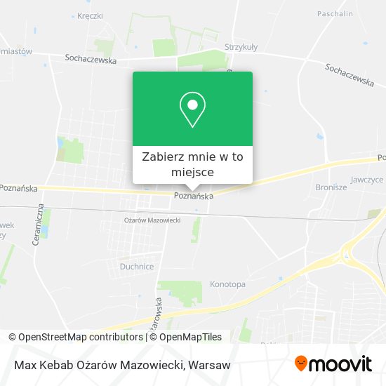 Mapa Max Kebab Ożarów Mazowiecki