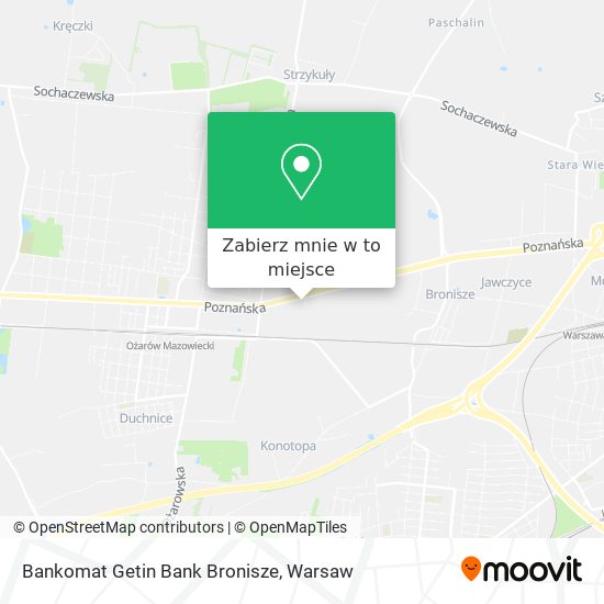 Mapa Bankomat Getin Bank Bronisze