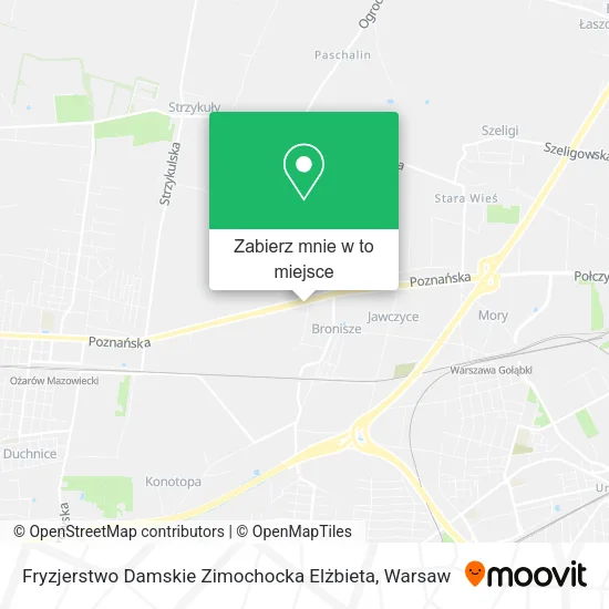Mapa Fryzjerstwo Damskie Zimochocka Elżbieta