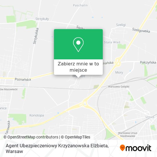 Mapa Agent Ubezpieczeniowy Krzyżanowska Elżbieta