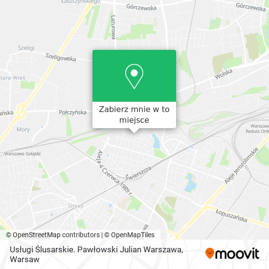 Mapa Usługi Ślusarskie. Pawłowski Julian Warszawa