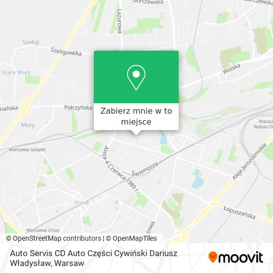 Mapa Auto Servis CD Auto Części Cywiński Dariusz Władysław