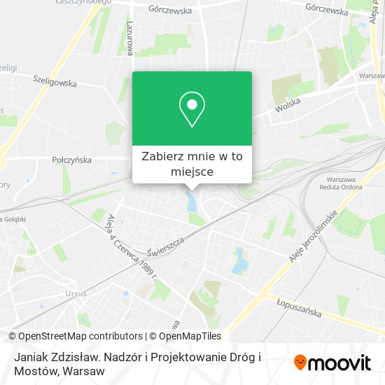 Mapa Janiak Zdzisław. Nadzór i Projektowanie Dróg i Mostów