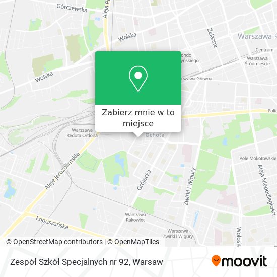 Mapa Zespół Szkół Specjalnych nr 92