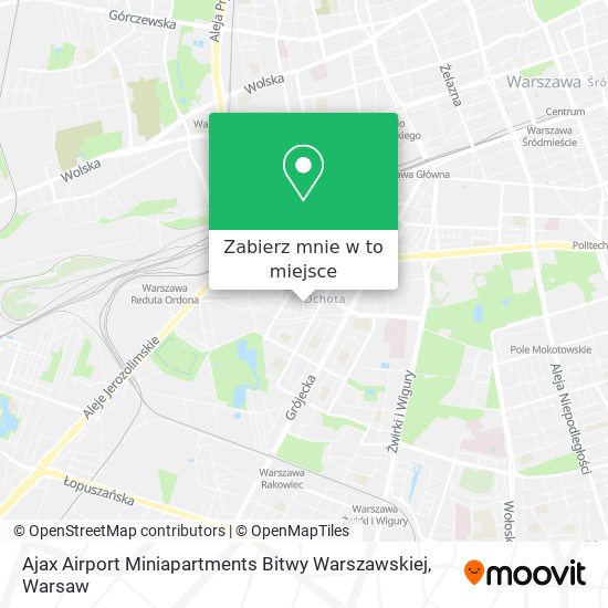 Mapa Ajax Airport Miniapartments Bitwy Warszawskiej