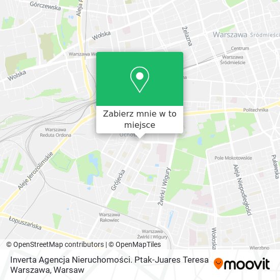 Mapa Inverta Agencja Nieruchomości. Ptak-Juares Teresa Warszawa