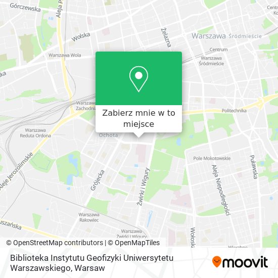 Mapa Biblioteka Instytutu Geofizyki Uniwersytetu Warszawskiego