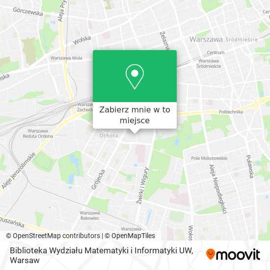 Mapa Biblioteka Wydziału Matematyki i Informatyki UW