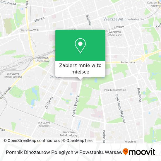 Mapa Pomnik Dinozaurów Poległych w Powstaniu