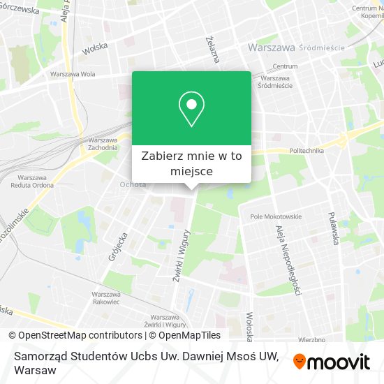 Mapa Samorząd Studentów Ucbs Uw. Dawniej Msoś UW