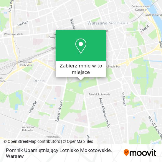 Mapa Pomnik Upamiętniający Lotnisko Mokotowskie