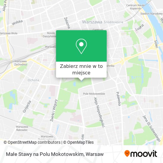 Mapa Małe Stawy na Polu Mokotowskim