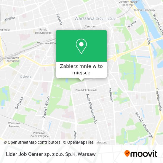 Mapa Lider Job Center sp. z o.o. Sp.K