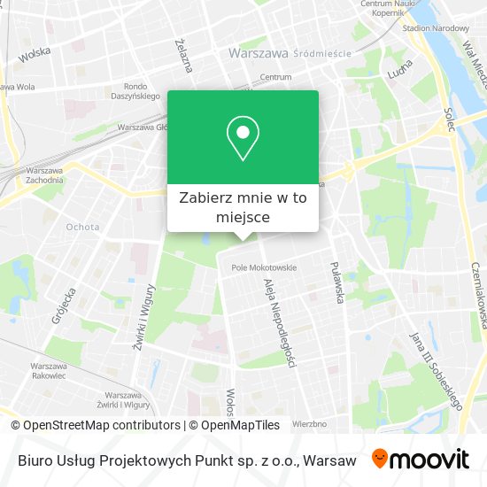 Mapa Biuro Usług Projektowych Punkt sp. z o.o.