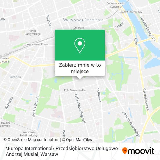 Mapa \Europa International\ Przedsiębiorstwo Usługowe Andrzej Musiał