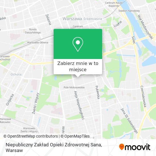 Mapa Niepubliczny Zakład Opieki Zdrowotnej Sana