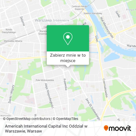 Mapa Americah International Capital Inc Oddział w Warszawie