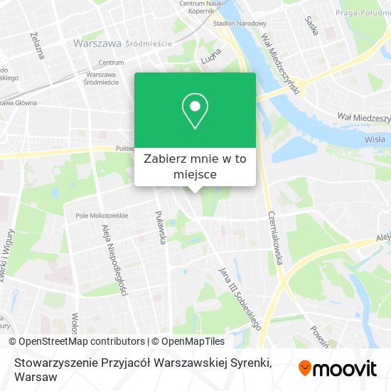 Mapa Stowarzyszenie Przyjacół Warszawskiej Syrenki