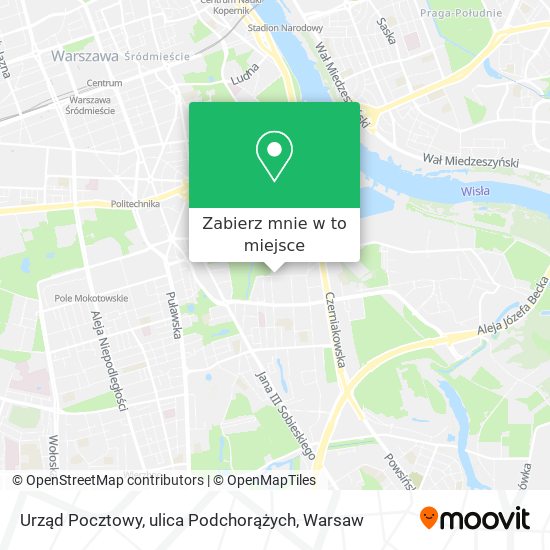 Mapa Urząd Pocztowy, ulica Podchorążych